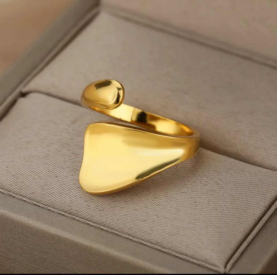 Adjustable Ring, made of 316L Stainless Steel in Gold