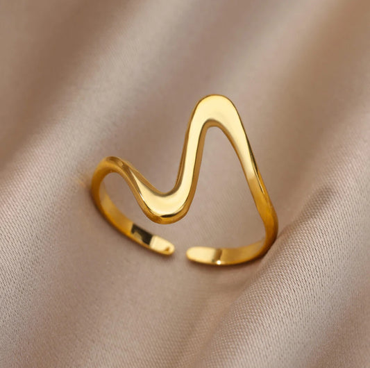 Adjustable Ring, made of 316L Stainless Steel in Gold