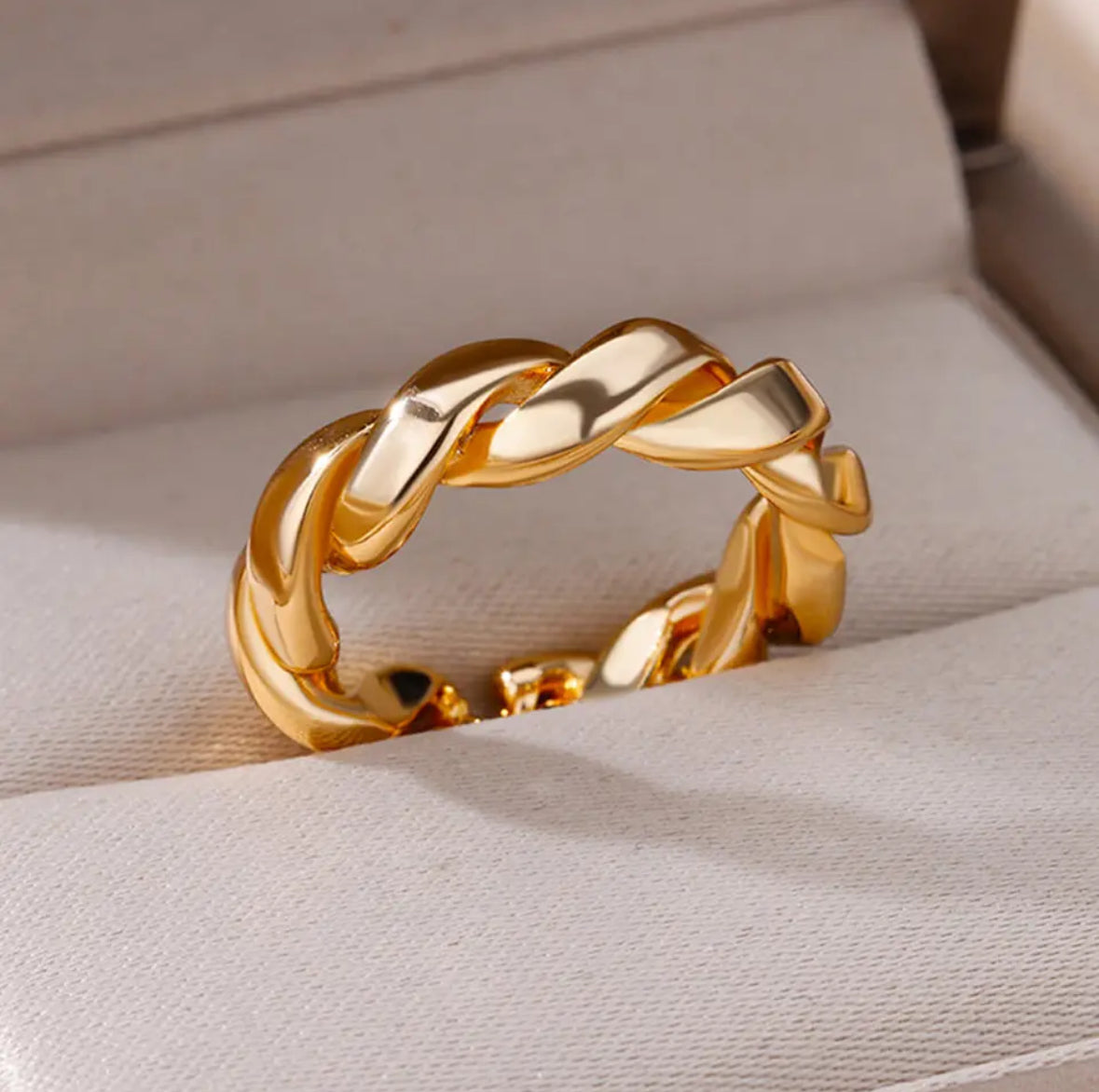 Adjustable Ring, made of 316L Stainless Steel in Gold