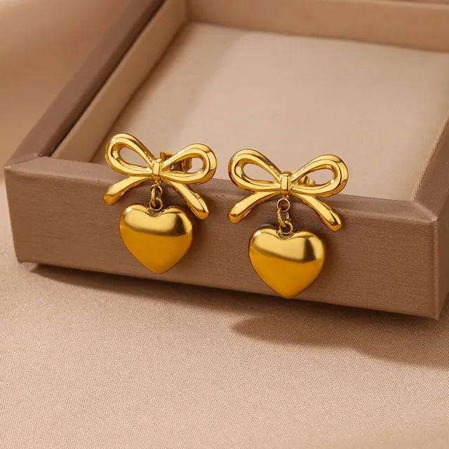 316L Stainless Steel Earrings in Golden Color