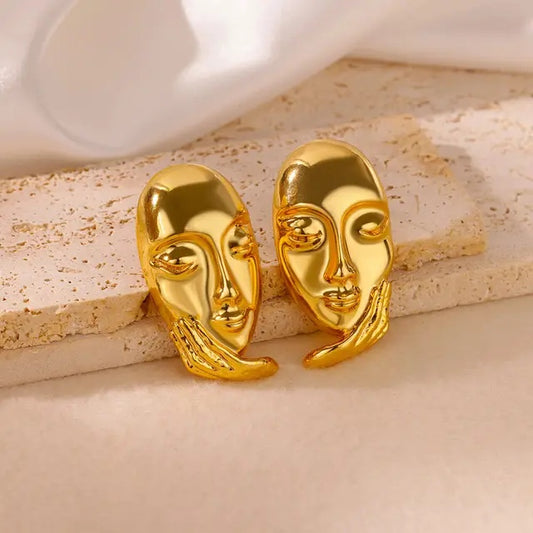 316L Stainless Steel Earrings in Golden Color
