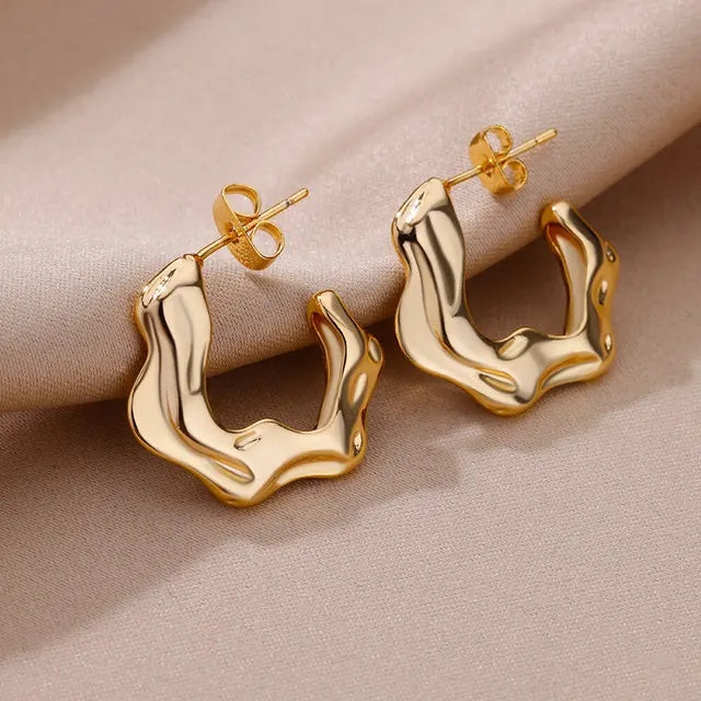 316L Stainless Steel Earrings in Golden Color