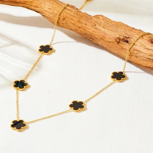 Stainless Steel Necklace, Gold-Black