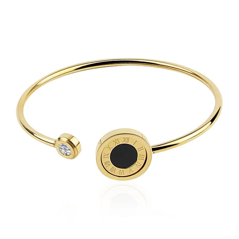 Bracelet, Bangle made of 316L Stainless Steel in Gold-Black and Silver Black