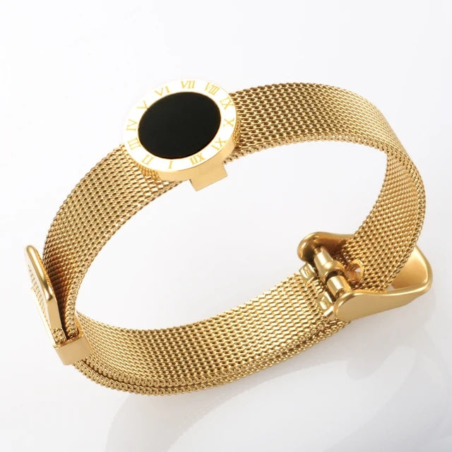 Bracelet, Bangle made of 316L Stainless Steel in Gold-Black and Silver Black