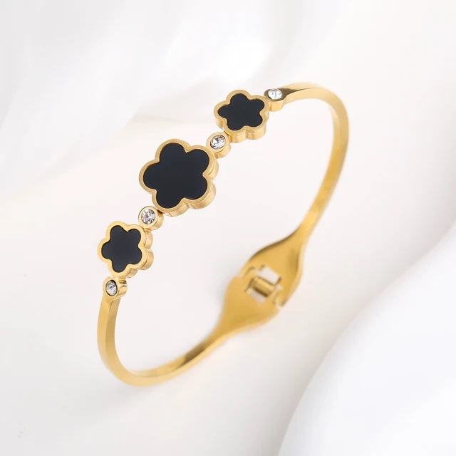 Bracelet, Bangle made of 316L Stainless Steel in Gold-Black