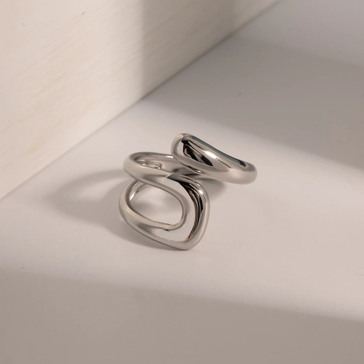 Adjustable Ring, made of 316L Stainless Steel in Gold and Silver