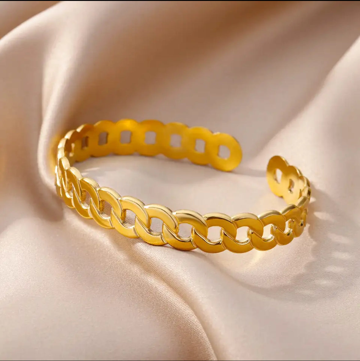 Adjustable Bracelets, Bangles made of 316L Stainless Steel in Gold
